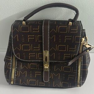 Brown and Gold Designer Handbag